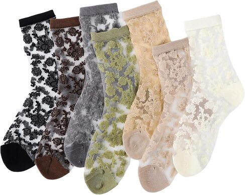 Women's Sheer Ankle Socks Cute Crystal Thin Lace See Through Socks Ballet Style Mesh Lace Sock Elastic for Summer in Kuwait