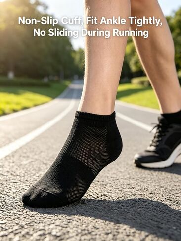 6 Pairs Low Cut Ankle Socks for Women Men, Silicone Anti-Slip No Show Socks with Soft Breathable Cotton Cushioned Heel, Fit US Size 6-10.5/6-9.5, Black White Grey in Kuwait
