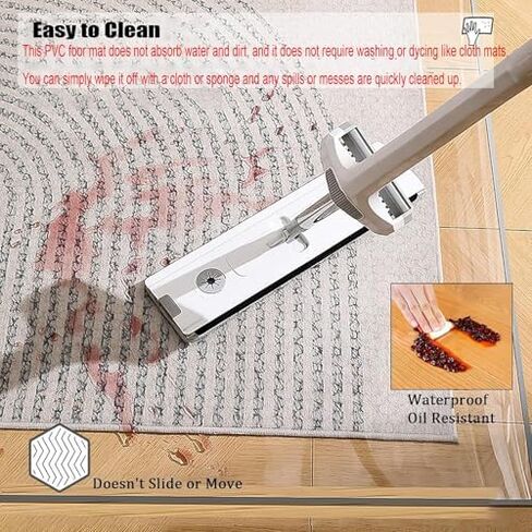 Durable PVC Area Rug Cover, 6x6ft Waterproof Desk Chair Mat, Anti-Stain Floor Protector for Pets, Easy Clean Vinyl Mat for Kitchen & Doorway in Kuwait