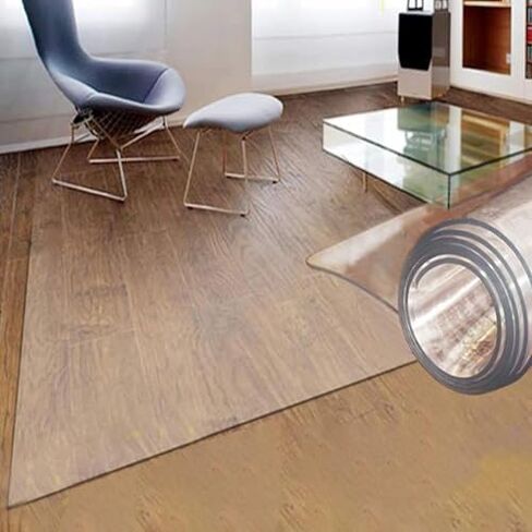 Transparent Vinyl Area Rug Mat, Waterproof 4x11ft Floor Protector for Office & Home, 1.5mm Thick, Ideal for Dining & Living Rooms, Durable & Easy to Clean in Kuwait