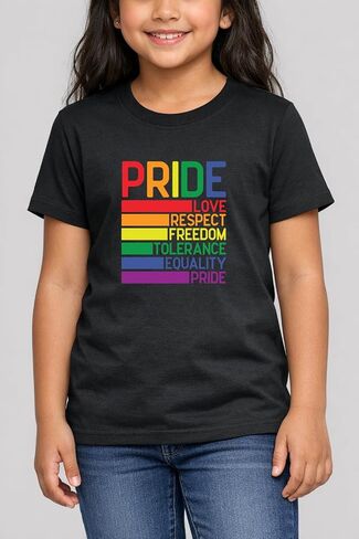 Pride Shirt for Kids Boys Girls, Pride Month Rainbow Love is Love Heart Tee, 5T-9T in Kuwait