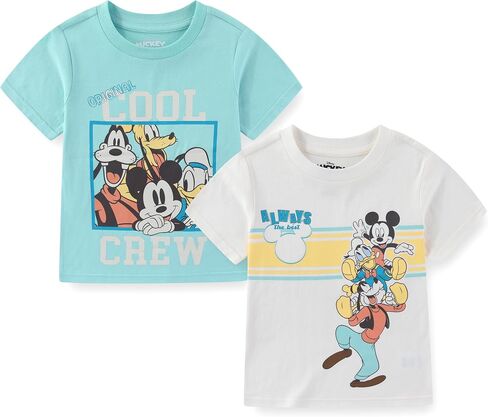 Disney Mickey Mouse Boys 2 Pack Short Sleeve T-Shirt for Toddler and Big Kids in Kuwait