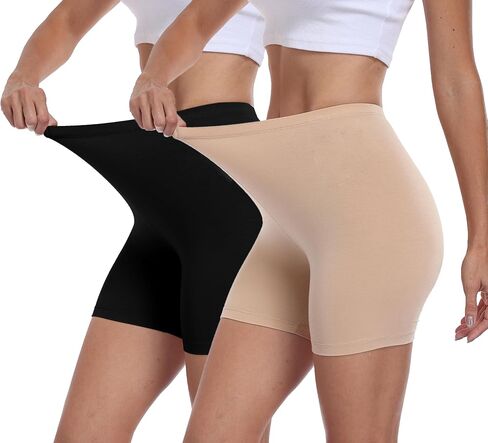 Cheapestbuy 2 Pack Slip Shorts for Women Under Dresses Anti Chafing Summer Short Leggings Seamless Boyshorts in Saudi Arabia