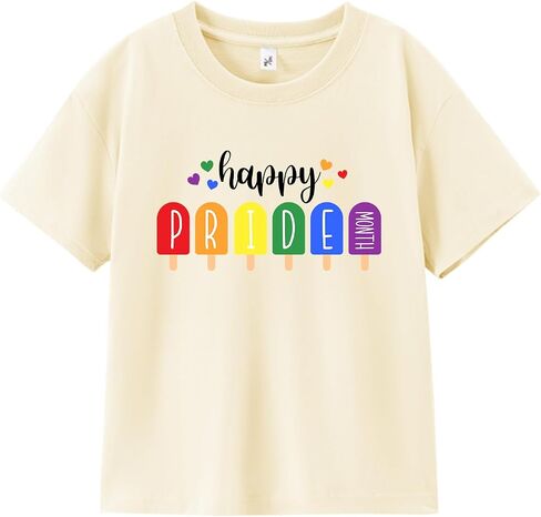 Pride Shirt for Kids Boys Girls, Pride Month Rainbow Love is Love Heart Tee, 5T-9T in Kuwait