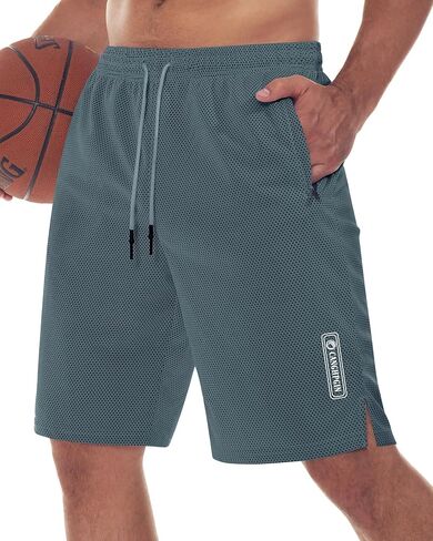 CANGHPGIN Men's Basketball Shorts 9" Mesh Quick Dry Lightweight Athletic Gym Workout Shorts with Zipper Pockets Drawstring in Saudi Arabia