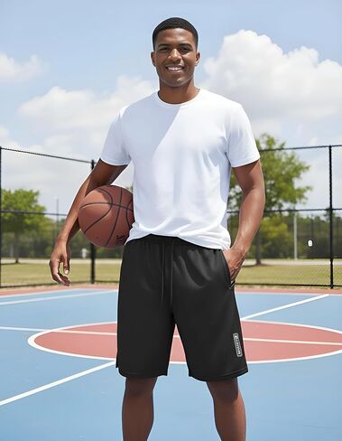CANGHPGIN Men's Basketball Shorts 9" Mesh Quick Dry Lightweight Athletic Gym Workout Shorts with Zipper Pockets Drawstring in Saudi Arabia
