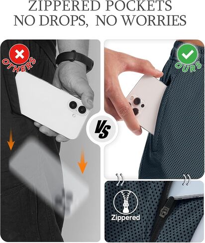 CANGHPGIN Men's Basketball Shorts 9" Mesh Quick Dry Lightweight Athletic Gym Workout Shorts with Zipper Pockets Drawstring in Saudi Arabia