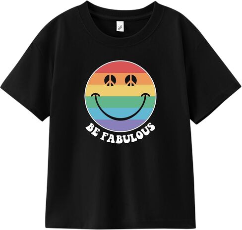 Pride Shirt for Kids Boys Girls, Pride Month Rainbow Love is Love Heart Tee, 5T-9T in Kuwait