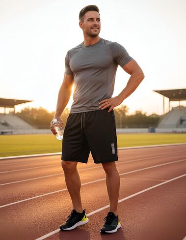 CANGHPGIN Men's Basketball Shorts 9" Mesh Quick Dry Lightweight Athletic Gym Workout Shorts with Zipper Pockets Drawstring in Saudi Arabia