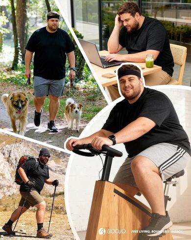 BOOJO 3 Pack Big and Tall Mens Gym Shorts & Shirts in Saudi Arabia