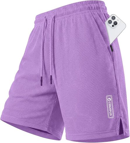 CANGHPGIN Men's Basketball Shorts 9" Mesh Quick Dry Lightweight Athletic Gym Workout Shorts with Zipper Pockets Drawstring in Saudi Arabia