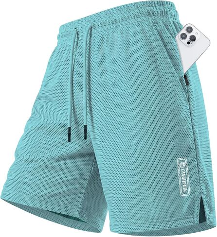 CANGHPGIN Men's Basketball Shorts 9" Mesh Quick Dry Lightweight Athletic Gym Workout Shorts with Zipper Pockets Drawstring in Saudi Arabia