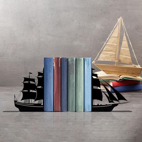Decorative Bookends, Nautical Theme, Pirate Ship and Sailboat Design, Boys Room and Nursery Decor in Saudi Arabia