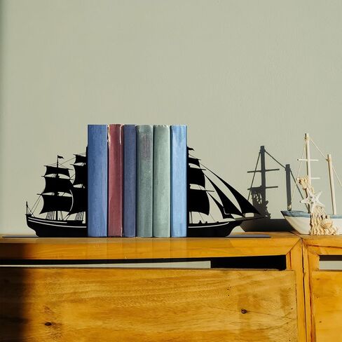 Decorative Bookends, Nautical Theme, Pirate Ship and Sailboat Design, Boys Room and Nursery Decor in Saudi Arabia