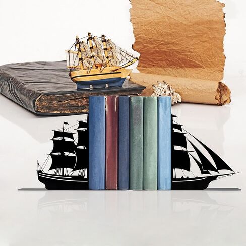 Decorative Bookends, Nautical Theme, Pirate Ship and Sailboat Design, Boys Room and Nursery Decor in Saudi Arabia