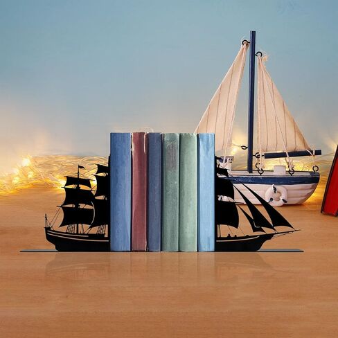 Decorative Bookends, Nautical Theme, Pirate Ship and Sailboat Design, Boys Room and Nursery Decor in Saudi Arabia