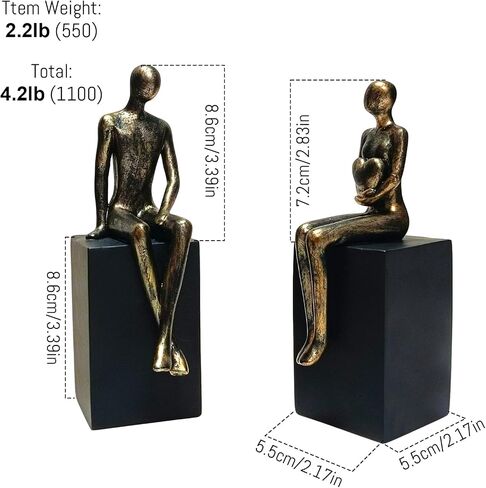 Heavy Duty Book Ends for Shelves,Iron Decorative Bookends,Reading Couple Figurine Bookends for Shelves,Non-Slip Book Holder, Modern Creative Office Company Bookends Ornament Decorations in Saudi Arabia