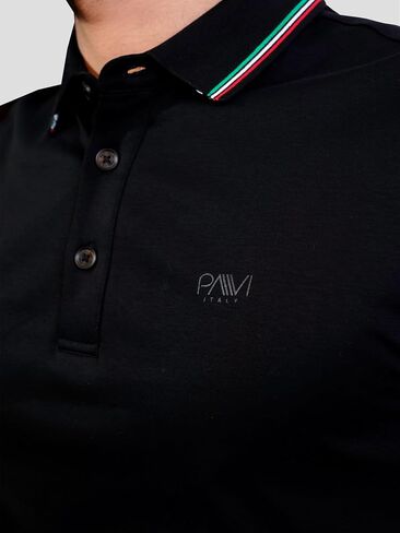 قميص بولو أسود للرجال من Pavi Italy قماش عادي 05-3072N in Kuwait
