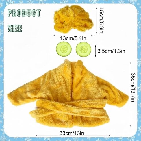 Porch Goose Outfit Winter Porch Goose Outfit for 23" Cement or Plastic Goose,Lady Porch Goose Bathrobe,Christmas Porch Goose Outfits ,Holiday Porch Goose Outfits (Yellow) in Saudi Arabia