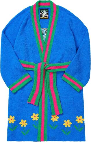 wiggle wiggle Unisex Colorblock Plush Fleece Bathrobe, Cozy Long Lounge Robe with Belt, Soft Warm Spa Robe for Women & Men – Don't Panic in Saudi Arabia