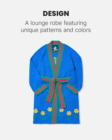 wiggle wiggle Unisex Colorblock Plush Fleece Bathrobe, Cozy Long Lounge Robe with Belt, Soft Warm Spa Robe for Women & Men – Don't Panic in Saudi Arabia
