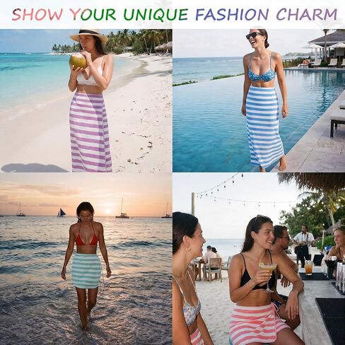 Hahafelt 4 Pcs Beach Towel Wrap Skirt for Women 4 Colors Sarong Coverup Short Towel Skirt Beach Vibes with Tie 2 in 1 Fleece in Kuwait