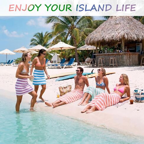 Hahafelt 4 Pcs Beach Towel Wrap Skirt for Women 4 Colors Sarong Coverup Short Towel Skirt Beach Vibes with Tie 2 in 1 Fleece in Kuwait