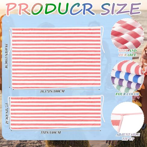 Hahafelt 4 Pcs Beach Towel Wrap Skirt for Women 4 Colors Sarong Coverup Short Towel Skirt Beach Vibes with Tie 2 in 1 Fleece in Kuwait