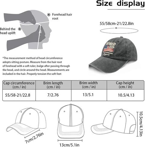 Retired 2026 Not My Problems Anymore Hats for Men Low Profile Washed Distressed in Kuwait