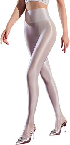 Tight for Women Shiny Dance Stockings Semi-opaque High Waist Control Top Silky Pantyhose in Saudi Arabia