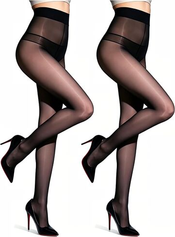 30D Pantyhose for Women, 2PCS High Waisted Control Top Tights for 59-77°F in Kuwait