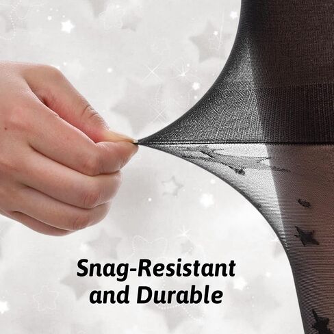 Black Star Tights for Women, Transparent Black Patterned Tights with Star Designs Smooth Nylon Stocking Durable Resistant to Snagging Pantyhose for Girls Women, Parties & Dresses in Saudi Arabia