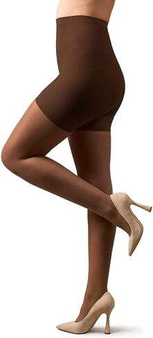 MeMoi 2 Pair Women's Satin Sheer Shaper Top 18-Denier Pantyhose in Kuwait