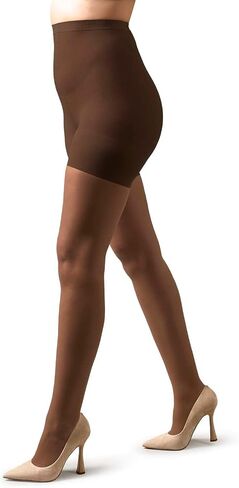 MeMoi 2 Pair Women's Satin Sheer Shaper Top 18-Denier Pantyhose in Kuwait