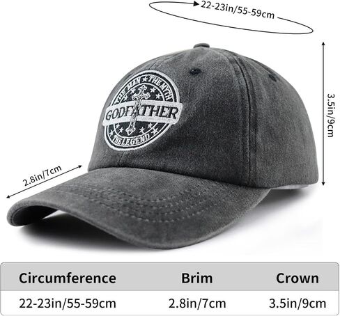 Goyklrb Godfather Hat for Men, Adjustable Cotton Embroidered The Man The Myth The Legend Baseball Cap in Saudi Arabia