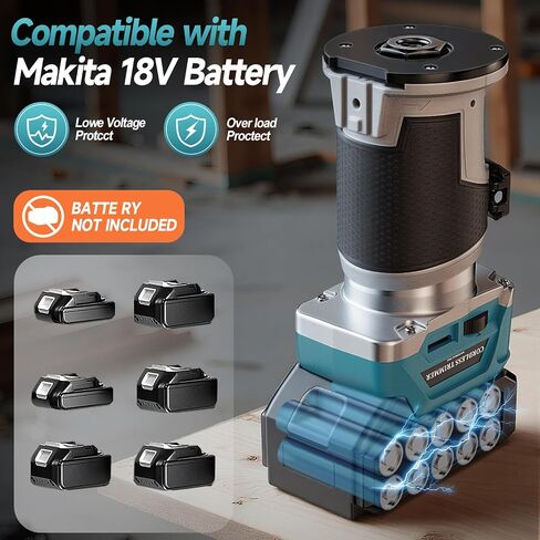800W Cordless Compact Wood Router Tool for Makita 18V Battery, 6 Speeds Adjustable 30,000 RPM Electric Hand Woodworking Trimmer Palm Router with Edge & Roller Guide, Dust Hood（NO Battery） in Kuwait
