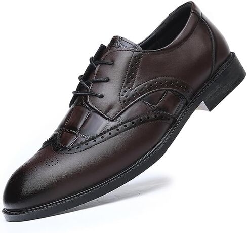 Men's Wingtip Dress Shoes Casual Brogue Oxford Shoes Formal Business Shoes in Kuwait