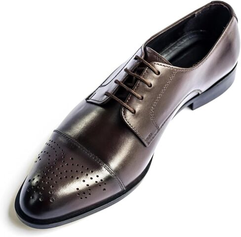 Men's Dress Shoes Handmade Leather Formal Business Oxford Shoes Premium Brogue Derby Retro Dress Shoes for Men Business Professional & Formal Occasions – Polished Espresso Lace-Up Executive Footwear in Kuwait