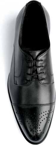Men's Dress Shoes Handmade Leather Formal Business Oxford Shoes Premium Brogue Derby Retro Dress Shoes for Men Business Professional & Formal Occasions – Polished Espresso Lace-Up Executive Footwear in Kuwait