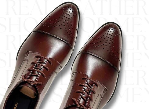 Men's Dress Shoes Handmade Leather Formal Business Oxford Shoes Premium Brogue Derby Retro Dress Shoes for Men Business Professional & Formal Occasions – Polished Espresso Lace-Up Executive Footwear in Kuwait