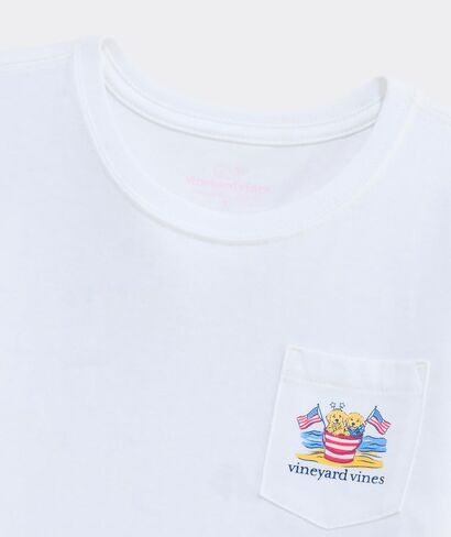 Vineyard Vines Girls' Girls' Beach Bucket Puppies Short-Sleeve Pocket Tee in Kuwait