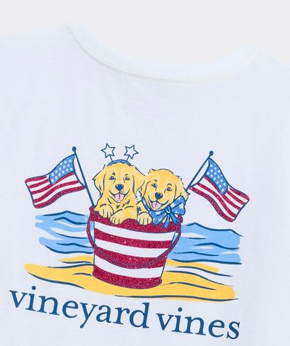 Vineyard Vines Girls' Girls' Beach Bucket Puppies Short-Sleeve Pocket Tee in Kuwait