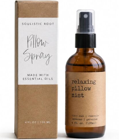 Soulistic Root Relaxing Pillow Mist | Lavender Chamomile Linen Room Spray for Pillows, Bedding and Linens, Botanical Home Fragrance in Glass Bottle (4 oz) in Saudi Arabia
