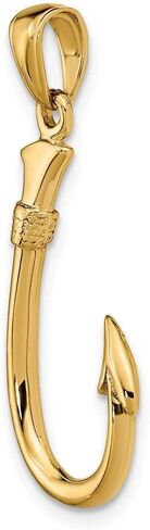 Roy Rose Jewelry 14K Yellow Gold 3-D Fishing Hook Pendant in Kuwait