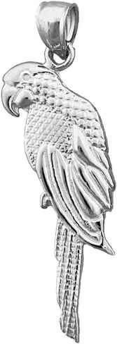Rhodium Plated 925 Sterling Silver Parrot Pendant in Saudi Arabia