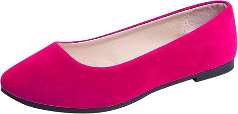 Ctreela Women's Casual Suede Flats Business Work Office Dress Shoes Slip-On No Heel Flats Pointed Toe Ballet Flat in Kuwait