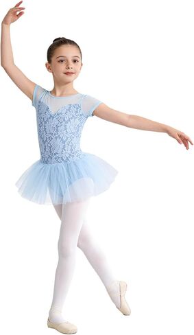 Ballet Leotards for Girls Lyrical Dance Costume Contemporary Skirted Gymnastics Leotard Lace Tutu Dress for Stage in Saudi Arabia