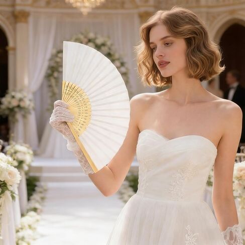 20 Pcs White Paper Fans Handheld,Bamboo Foldable Hand Fan for Women,DIY Blank Painting Fan for Wedding Party Home Decoration in Saudi Arabia