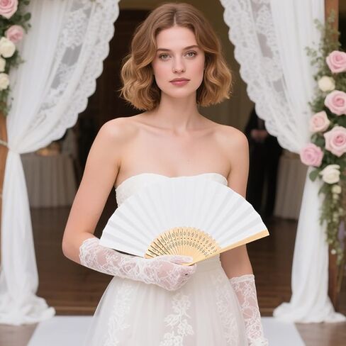 20 Pcs White Paper Fans Handheld,Bamboo Foldable Hand Fan for Women,DIY Blank Painting Fan for Wedding Party Home Decoration in Saudi Arabia