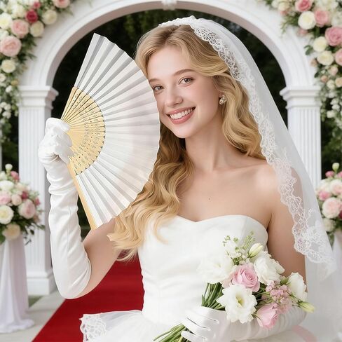 20 Pcs White Paper Fans Handheld,Bamboo Foldable Hand Fan for Women,DIY Blank Painting Fan for Wedding Party Home Decoration in Saudi Arabia